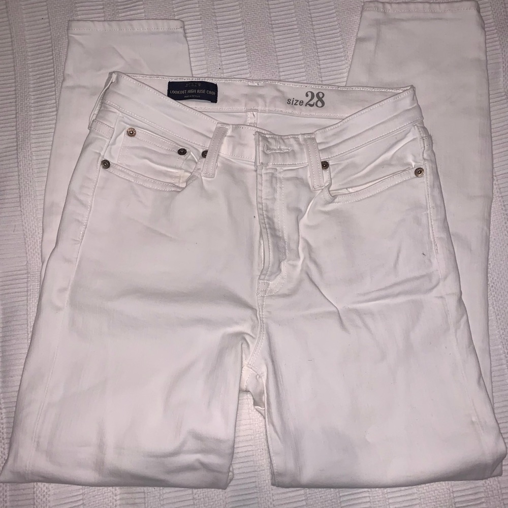 J. Crew Cropped White Jeans